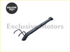 Black metal garden hoe with sleek elongated handle and three curved tines for efficient soil cultivation