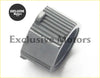 Gray metallic gear with ribbed exterior and smooth inner bore for ford steering rack plastic bush in grey