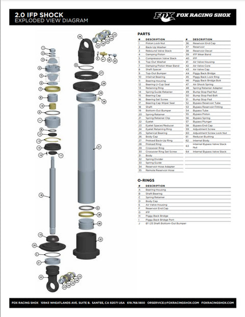 Fox 4WD Suspension 234-00-454-9 Spring Hardware - | Kren Offroad NZ