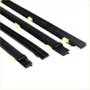 Black rubber window seal strips with molded plastic end caps for toyota 4runner hilux surf n130 ln135 double cab door belt molding