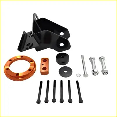 Black metal front lift diff drop bracket with orange circular parts and silver bolts for ford ranger t9 2022-on