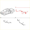 Red outlined diagram showing front abs wheel speed sensors for toyota hilux 2015-2022 with pickup truck parts