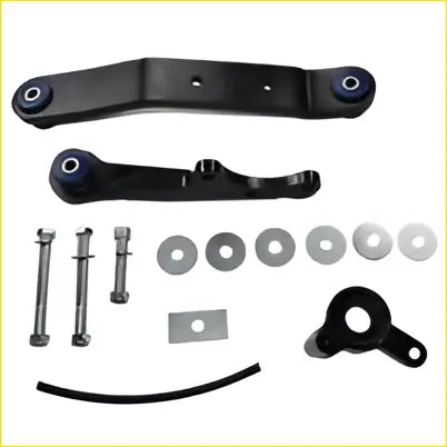 Black metal front big diff drop control arm kit with bolts washers and rubber bushing for toyota hilux n70 kun26 2005-2015