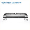Front bonnet bumper grille for toyota highlander 2017-2019 black and silver with horizontal slats and recessed emblem