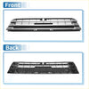 Front bonnet bumper grille for Toyota Highlander 2017-2019 in black and silver with horizontal slats and emblem slot