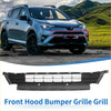 Black plastic front bonnet bumper grille for toyota rav4 le 2016-2018 shown from the back side