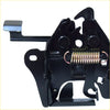 Black metal front bonnet latch lock with coiled spring and lever mechanism for Mazda B2000 B2200 B2600 1980-1993