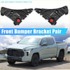 Black plastic front bumper bracket pair with red screw caps for toyota tundra models 2007-2023
