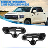 Black plastic front bumper brackets for toyota sequoia 2001-2022 shown from the back side with 2 supports
