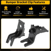 Black plastic front bumper filler clip brackets for toyota tacoma 2012-2015 with durable molded design