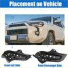Black metal front bumper mounting support bracket for toyota 4runner 2013-2022 shown installed with left and passenger sides labeled