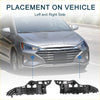Black plastic front bumper lower valance covers for hyundai elantra shown from the back side