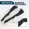 Black plastic front bumper retainer bracket for Toyota Fortuner 2015-2023 with molded design and circular holes