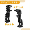 Black plastic front bumper support bracket for toyota fortuner 2009-2011 shown from front and back side views