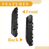 Black plastic front bumper support bracket for toyota highlander 2008-2010 shown from front and back views