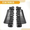 Black plastic front bumper support bracket trim pieces with molded ridges and mounting tabs for toyota land cruiser