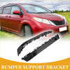 Black plastic front bumper support bracket for toyota sienna 2011-2020 shown from the back side in one pair