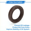 Dark brown rubber front crankshaft oil seal with molded numbers and ridged inner surface for toyota echo prius 2000-2009