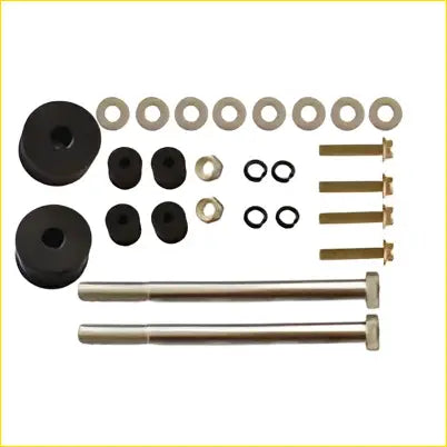 Metallic silver bolts and black rubber bushings in front direct bolt in diff drop kit for toyota hilux kun26 lift fit