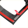 Black plastic front door handle bowl cover with red adhesive strip for Toyota Tundra 2014-2021 shown from back side