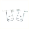 Silver metal front door hinge brackets with sleek industrial design and four holes for ford fairmont mounting