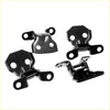 Front door hinge brackets for toyota hilux 1979-1988 black metal with matte finish and circular mounting holes