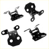 Front door hinge brackets for toyota hilux 1979-1988 black metal with matte finish and circular mounting holes