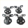 Black metal hexagonal front door hinge brackets with three holes for mazda capella 626 hatchback 1985-1987