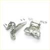 Silver metal front door hinge with polished finish and mounting holes for toyota hilux 2004-2015 upper lower