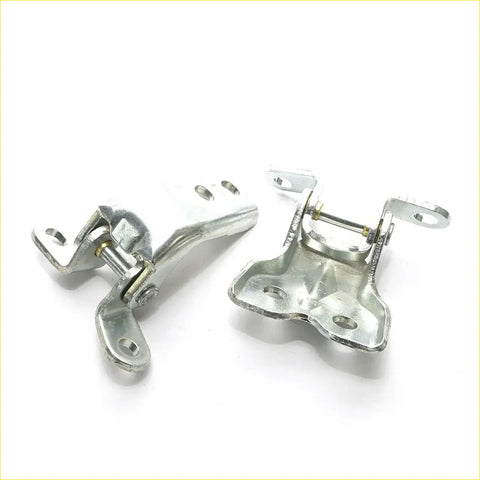 Silver metal front door hinge with polished finish and mounting holes for toyota hilux 2004-2015 upper lower