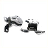 Black metal front door hinge upper and lower lh with matte finish and multiple mounting holes for mazda familia 323 hatchback 1986-1989