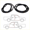 Black rubber front door weatherstrip with gold metal clips for toyota hilux 1988-1997 use