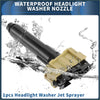 Front driver side headlight washer nozzle for toyota land cruiser in black and beige plastic with jet sprayer design