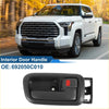 Front driver side interior door handle for Toyota Tundra 2000-2006 black plastic with red button and metal bracket