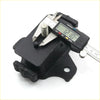 Black plastic front engine mount with silver threaded bolt and digital caliper for toyota hilux 4d gun135 2015-2023