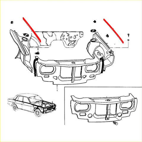 Black plastic front bumper cover with integrated mounting brackets and headlight cutouts for nissan datsun bluebird 510