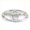 Chrome-finished front grill badge for toyota hilux vigo 2004-2012 with sleek polished metallic three-oval emblem