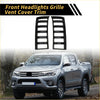 Black plastic front headlights grille vent cover trim for toyota tundra 2022-2024 with sleek ribbed design