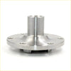 Shiny silver metallic front hub wheel assembly with central shaft and bolt holes for ford ranger mazda bt-50 4wd