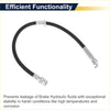 Front left black rubber brake hose with metallic fittings for toyota venza 2012 to 2025 visible from front side
