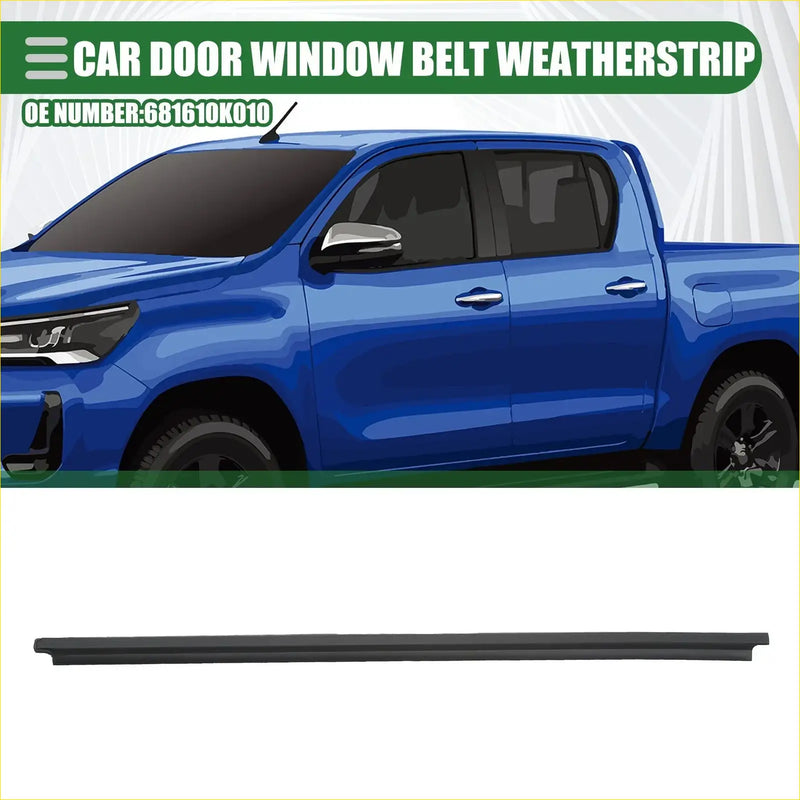 Black rubber front left door window belt weatherstrip for toyota hilux 2005-2014 designed for car door seals