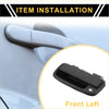 Black plastic front left exterior door handle cover for toyota tacoma 1995-2004 shown from back side