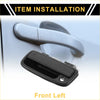 Black plastic front left exterior door handle cover for toyota tacoma 1995-2004 shown from the back side