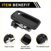 Front left exterior black plastic door handle with spring-loaded mechanism for toyota tacoma 1995-2004