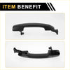 Front left exterior door handle for toyota tundra 2007-2020 black plastic with smooth curved grip and mounting brackets