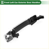 Front left exterior door handle for toyota tundra with chrome finish black plastic grip and integrated mounting bracket