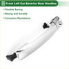 Front left exterior door handle for toyota tundra with chrome finish and black plastic end caps silver tone