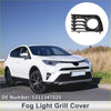 Front left fog light grill for toyota prius 2004-2009 black plastic with circular cutout and horizontal slats