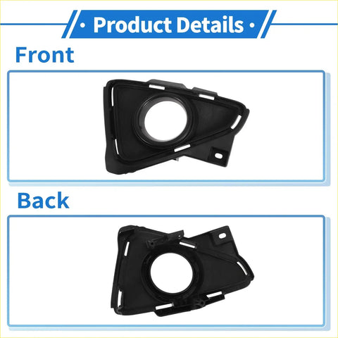 Black plastic front left fog light grill for Toyota rav4 2016-2019 with molded contours and mounting tabs