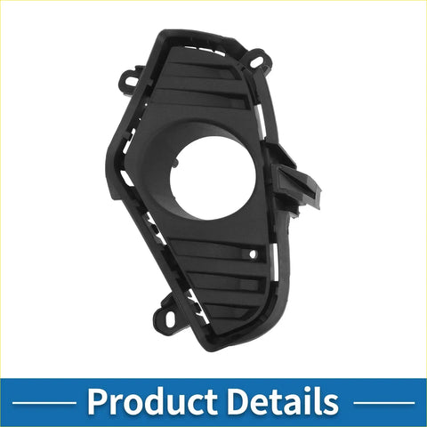 Front left black plastic fog light housing with central circular opening and mounting tabs for toyota rav4 2019-2023